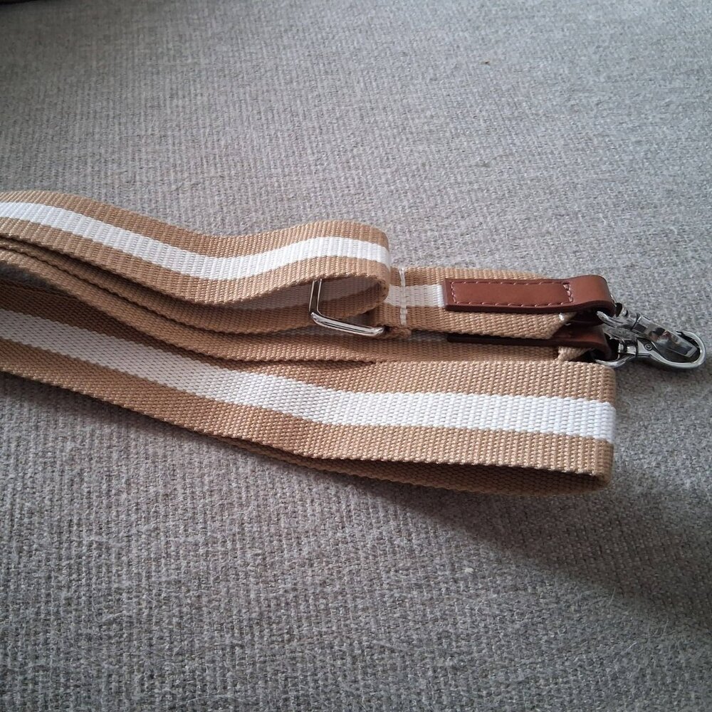 Lands' End Wide Adjustable Fashion Rich Camel/Natural Crossbody Strap